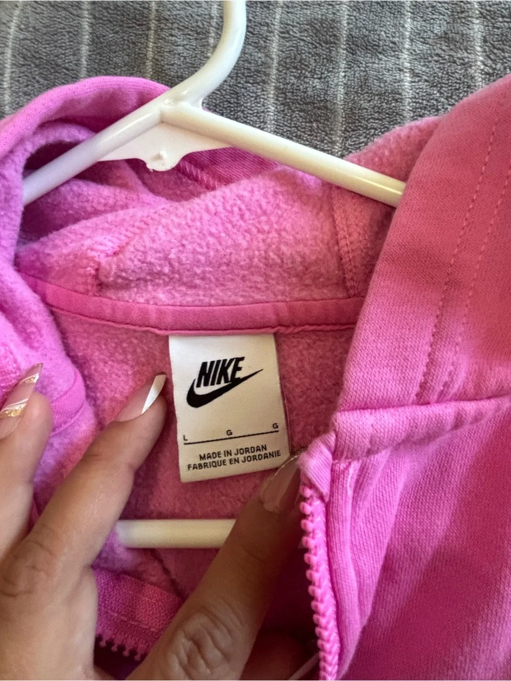Nike Girls Pink Full-Zip Hooded Sweatshirt